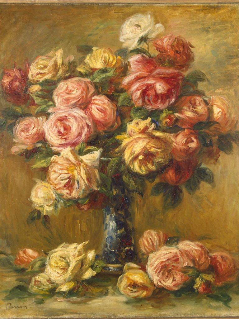 renoir roses in a vase, circa 1910 1917 final